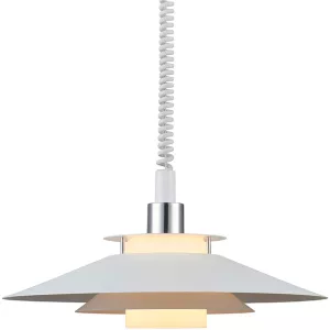 10: Rivoli, Pendel lampe, E27 by Halo Design (D: 40 cm. x H: 15 cm., Hvid m. Pulleyledning)