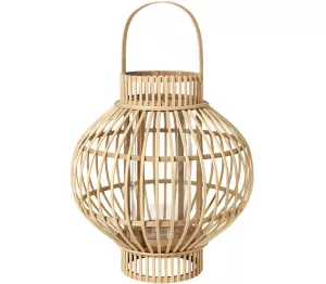 1: Globus, Lanterne, Bambus, glas by Broste Copenhagen (D: 36 cm. x H: 40 cm., Natur)