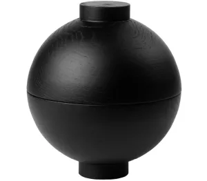 8: Wooden Sphere, Opbevaringskrukke by Kristina Dam (D: 16 cm. x H: 18 cm., Sort)