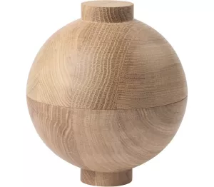6: Wooden Sphere, Opbevaringskrukke by Kristina Dam (D: 16 cm. x H: 18 cm., Natur)