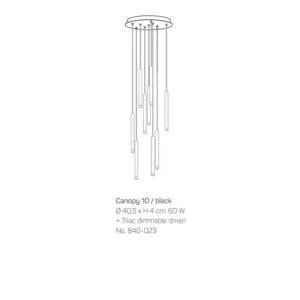 1: Canopy 10 Lampeophæng Sort - Loom Design