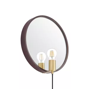 2: Lucande Lumani væglampe med spejl, brun