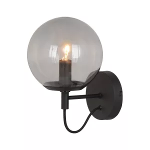 9: Lucande Sotiana-væglampe, glaskugle, sort