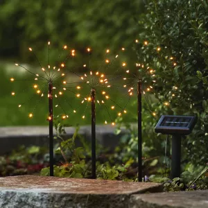 2: Firework LED-solcellelampe i sæt med jordspyd