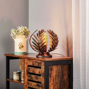 9: Felce bordlampe som bregne i bronze, højde 24 cm