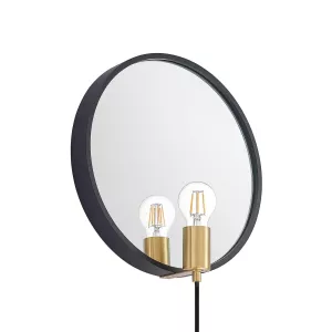 1: Lucande Lumani væglampe med spejl, sort
