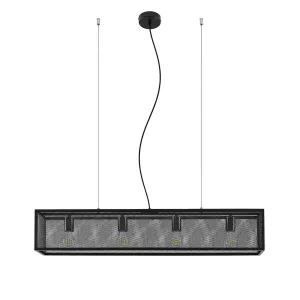 10: Lindby Adoney hængelampe, stål, sort, 4 lyskilder