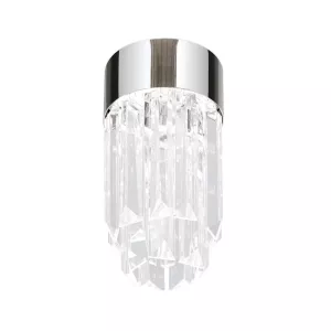 6: Prism LED-loftlampe, krystalglas, Ø 10 cm, krom