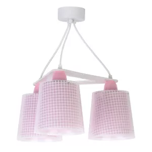 4: Vichy hængelampe til børn, 3 lyskilder, rosa