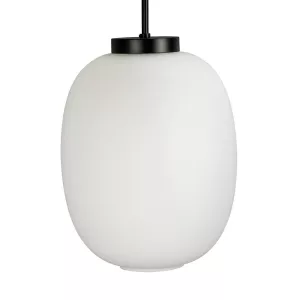 10: Dyberg Larsen DL39 hængelampe, Ø 25 cm, opal/sort