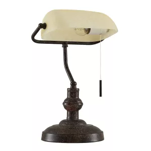 2: Lindby Profina skrivebordslampe, rustbrun