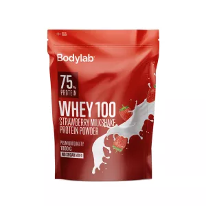 6: BodyLab Whey 100 Proteinpulver Jordbær Milkshake (1kg)