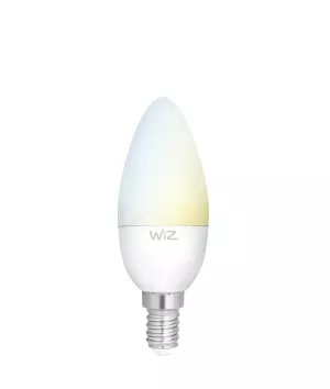 2: WiZ C37 LED-pære E14 4,9 W kerte mat CCT