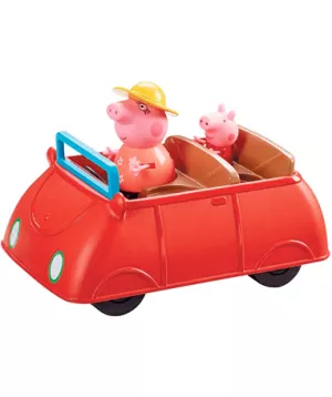 1: Gurli Gris bil - rød legetøjsbil