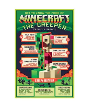 1: Minecraft creeper plakat - 61x91cm