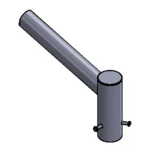 5: Beslag til gadelampe - Ø48mm / Ø70mm, grå pulverlakeret