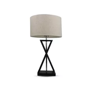 8: V-Tac moderne designer bordlampe - Hvid/sort, 1,5 meter ledning, E27 fatning, uden lyskilde