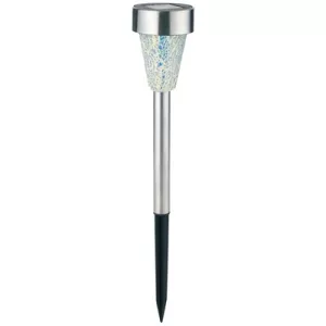 2: Solcelle havelampe - Mosaik/sølv, med spyd, 40cm høj