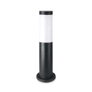2: V-Tac sort havelampe, rustfri - 45 cm, IP44 udendørs, E27 fatning, uden lyskilde
