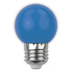 7: 1W Farvet LED kronepære - Blå, matteret, E27 - Dæmpbar : Ikke dæmpbar, Kulør : Blå