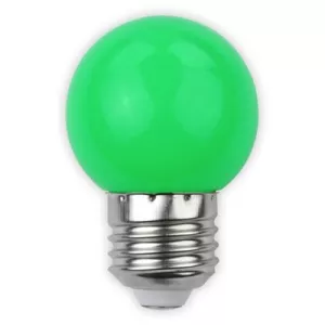 1: 1W Farvet LED kronepære - Grøn, matteret, E27 - Dæmpbar : Ikke dæmpbar, Kulør : Grøn