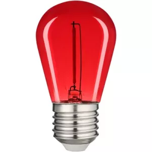5: 0,6W Farvet LED kronepære - Rød, kultråd, E27 - Dæmpbar : Ikke dæmpbar, Kulør : Rød
