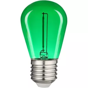 4: 0,6W Farvet LED kronepære - Grøn, kultråd, E27 - Dæmpbar : Ikke dæmpbar, Kulør : Grøn