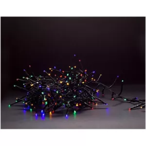 5: 8 m. multicolor cluster LED julelyskæde - 400 LED, memory funktion, IP44 udendørs, 230V