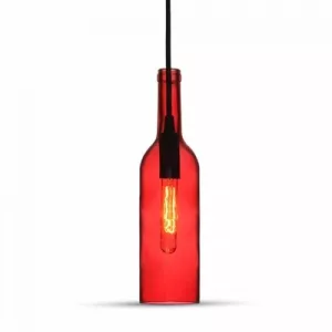 4: V-Tac flaske pendellampe - Rød, E14