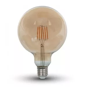 12: V-Tac 6W LED globepære - Kultråd, Ø12,5 cm, ekstra varm hvid, 2200K, E27 - Dæmpbar : Ikke dæmpbar, Kulør : Ekstra varm