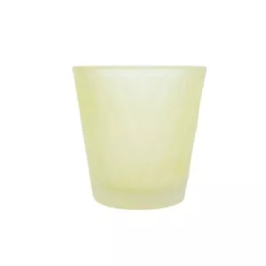 10: Fyrfadsglas gul harlequin - H 7,5 x Ø 7 cm