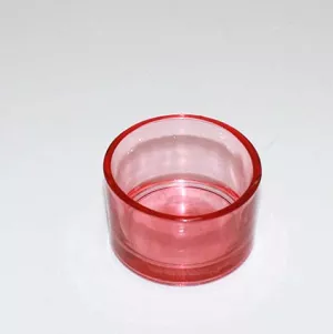 2: 2. sortering - Fyrfadsglas - Koralrød - 5 x 3,5 cm