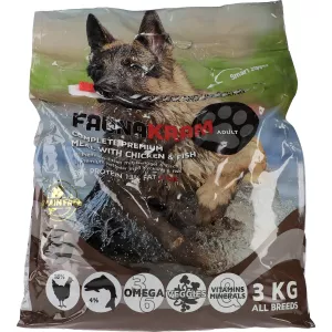 5: Faunakram Kylling & Fisk Voksen Hundemad 3 kg