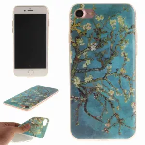 2: iPhone 7 - Blødt TPU IMD Mønstret Cover - Blomstrende Mandeltræ