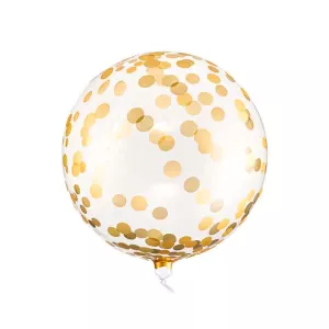 9: Ballon med Guld Konfetti - 40 cm