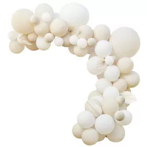 5: Hvid Ballonbue - inkl. Balloner og Papirvifter