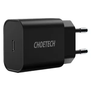 13: Choetech 20W USB-C PD Vægoplader, Sort