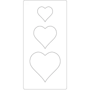10: Skæreskabelon, hjerte, str. 15,2x30,37 cm, tykkelse 15 mm, 1 stk.