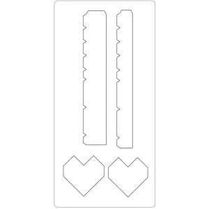 7: Skæreskabelon, hjerteboks, str. 15,2x30,37 cm, tykkelse 15 mm, 1 stk.