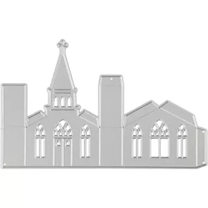 2: Skære- og prægeskabelon, kirke, str. 135x85 mm, 1 stk.