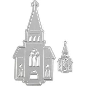 3: Skære- og prægeskabelon, kirker, str. 46x91+18x35 mm, 1 stk.