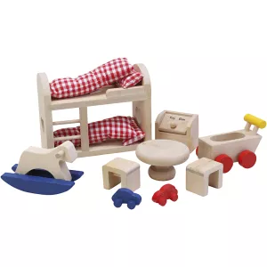 5: Dukkehusmøbler, Børneværelse, str. 3-12 cm, 12 stk./ 1 sæt