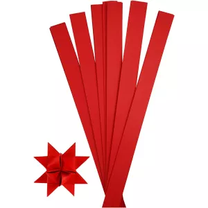 12: Stjernestrimler, L: 73 cm, diam. 11,5 cm, B: 25 mm, rød, 100 strimler/ 1 pk.
