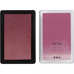 10: Stempelpude, H: 2 cm, str. 9x6 cm, mørk rosa, 1 stk.