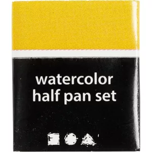 9: Art Aqua akvarelfarver, Â½-pan, str. 10x15x20 mm, klar gul, 1 stk.