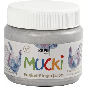 3: Mucki Fingermaling, metal sølv, 150 ml/ 1 ds.