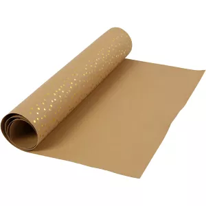 6: Læderpapir, B: 50 cm, ensfarvet,folie, 350 g, lys brun, guld, 1 m/ 1 rl.