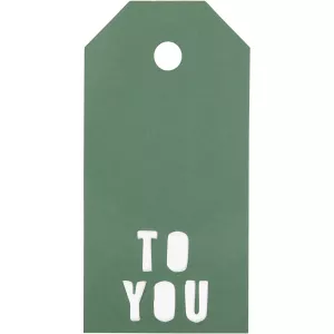 6: Manilamærker, TO YOU, str. 5x10 cm, 300 g, grøn, 15 stk./ 1 pk.