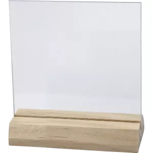 9: Glasplade med træfod, str. 7,5x7,5 cm, tykkelse 28 mm, 10 sæt/ 1 ks.