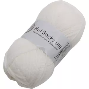 6: Hot Socks strømpegarn - Råhvid, 50 g/ 1 stk.